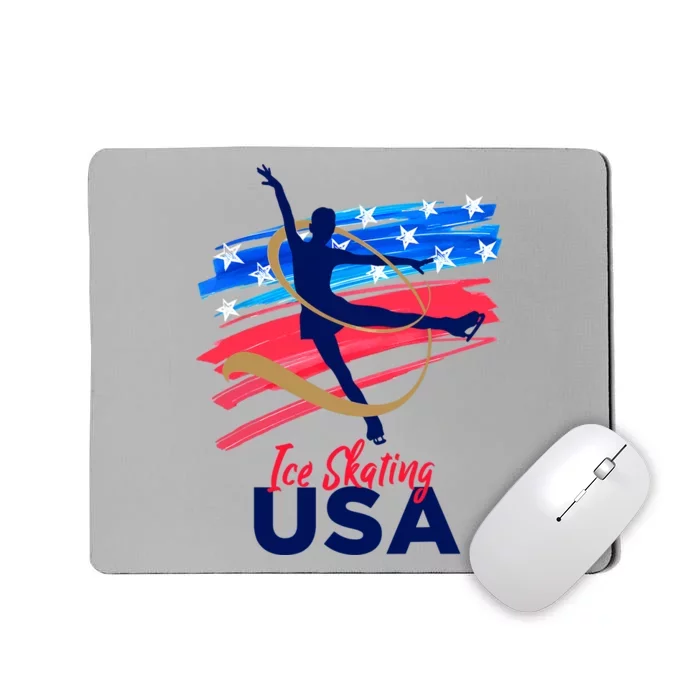 Ice Skating Dance Support The Team USA Flag Mousepad