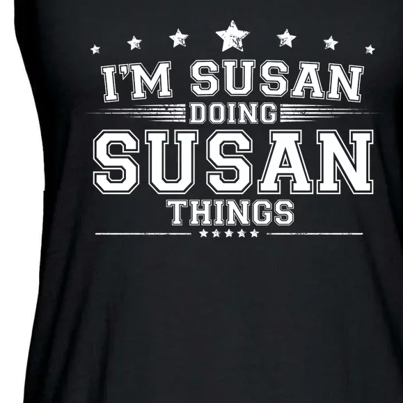 Im Susan Doing Susan Things Ladies Essential Flowy Tank