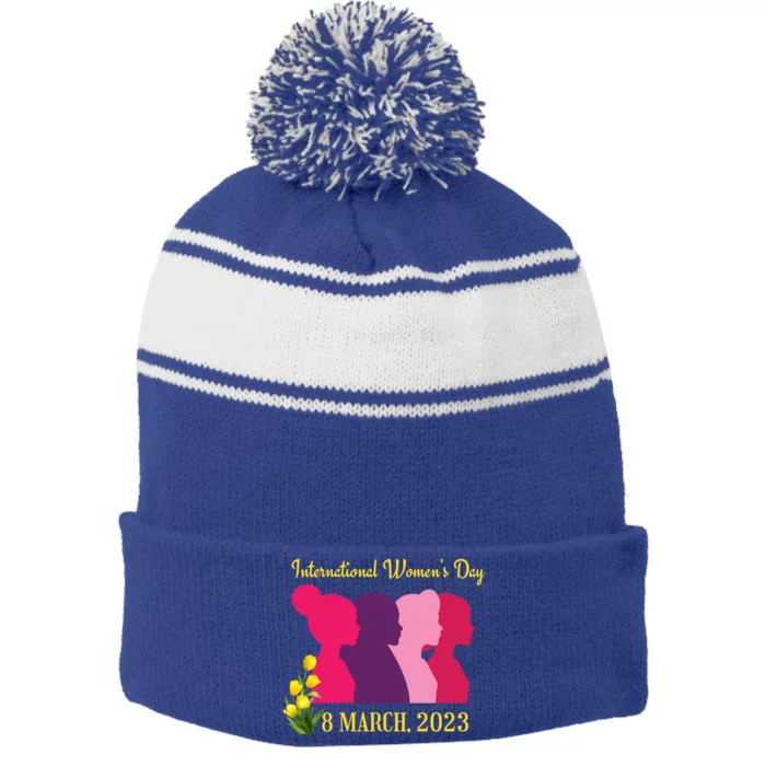 International 'S Day Happy 'S Day 8 March Gift Stripe Pom Pom Beanie