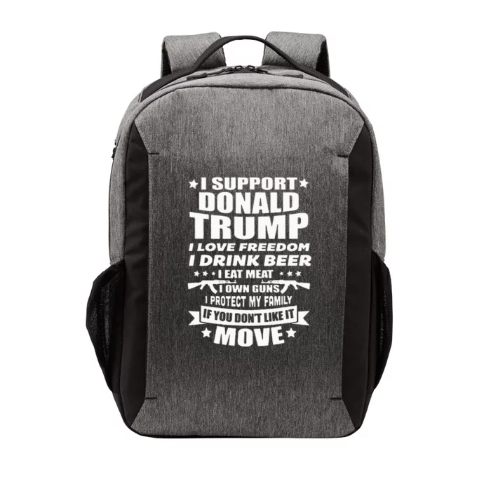 I Support Donald Trump I Love Freedom I Drink Beer Vector Backpack