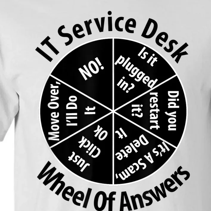 IT Service Desk Wheel Of Answer Information Technology Tall T-Shirt