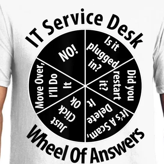 IT Service Desk Wheel Of Answer Information Technology Pajama Set