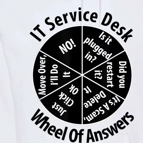 IT Service Desk Wheel Of Answer Information Technology Premium Hoodie