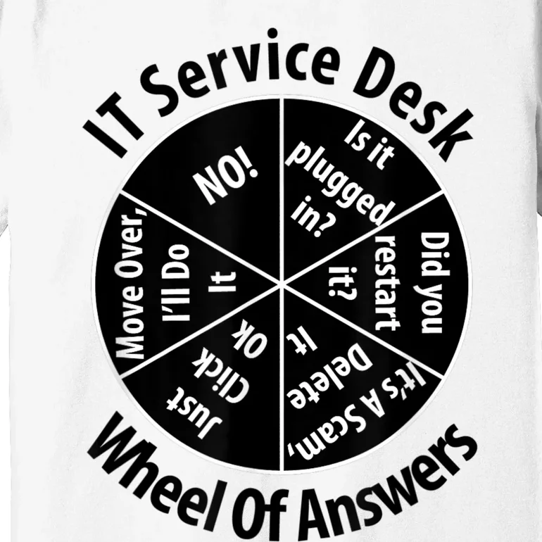 IT Service Desk Wheel Of Answer Information Technology Premium T-Shirt