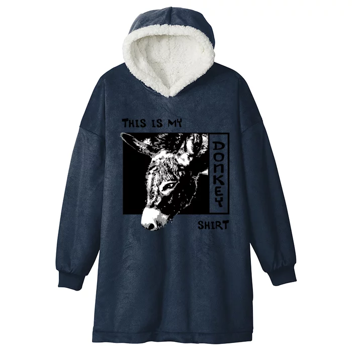 Ironic Saying Donkey Funny Mule Farm Animal Gift Hooded Wearable Blanket