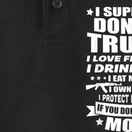 I Support Donald Trump I Love Freedom I Drink Beer Dry Zone Grid Performance Polo