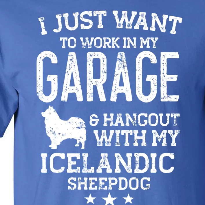 Icelandic Sheepdog Dad Car Garage Hangout Gift Tall T-Shirt