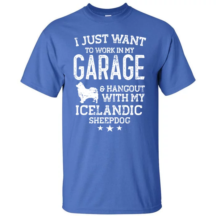 Icelandic Sheepdog Dad Car Garage Hangout Gift Tall T-Shirt