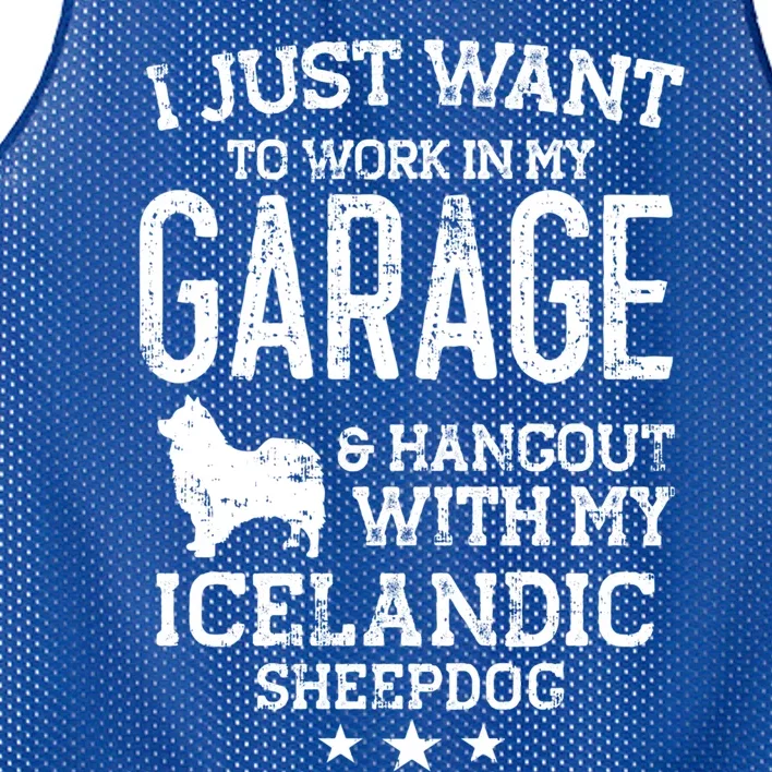 Icelandic Sheepdog Dad Car Garage Hangout Gift Mesh Reversible Basketball Jersey Tank