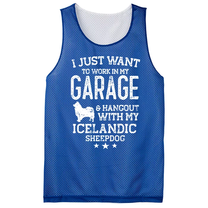 Icelandic Sheepdog Dad Car Garage Hangout Gift Mesh Reversible Basketball Jersey Tank