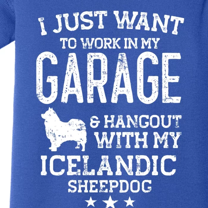 Icelandic Sheepdog Dad Car Garage Hangout Gift Baby Bodysuit