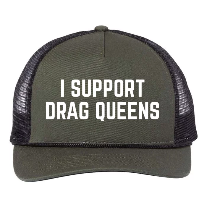 I Support Drag Queens Great Gift Retro Rope Trucker Hat Cap