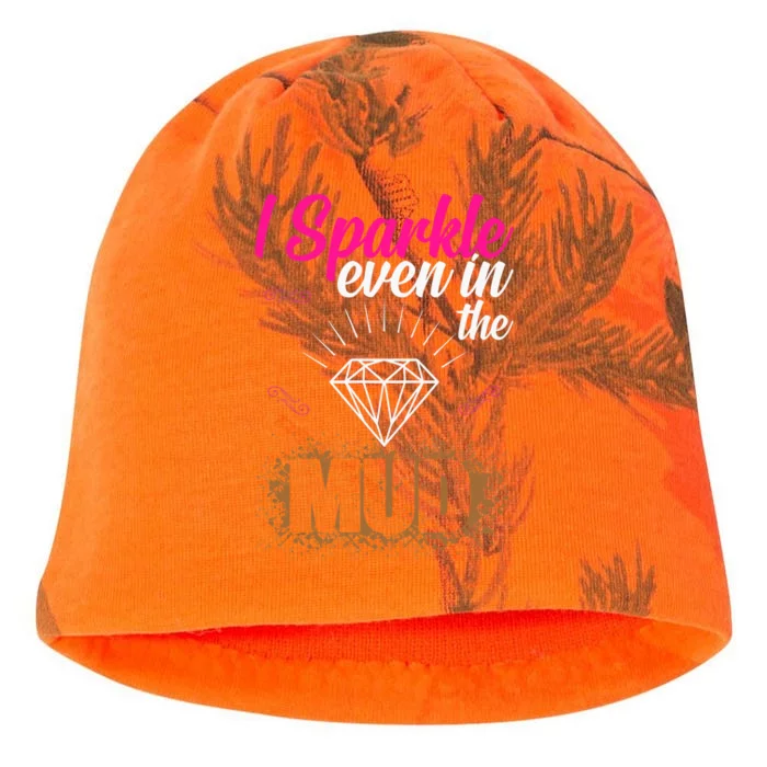 I Sparkle Even In Mud Team Girls Mud Run Funny ATV Quad Kati - Camo Knit Beanie