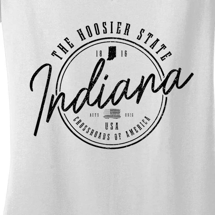 Indiana State Est. 1816 Patriotic Pride Indiana Women's V-Neck T-Shirt