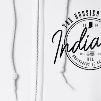 Indiana State Est. 1816 Patriotic Pride Indiana Full Zip Hoodie