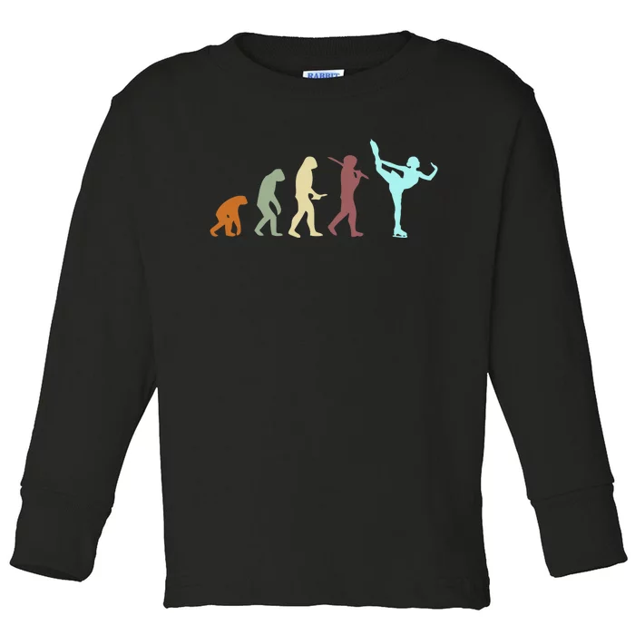 Ice Skating Evolution Figure Skate Skater Lover Graphic Premium Toddler Long Sleeve Shirt