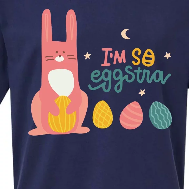 I'm So Eggstra Funny Extra Easter Holiday Sueded Cloud Jersey T-Shirt