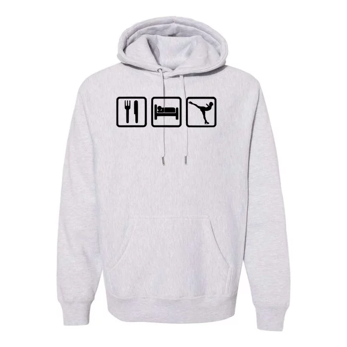 Ice Skater Eat Sleep Ice Skating Premium Hoodie