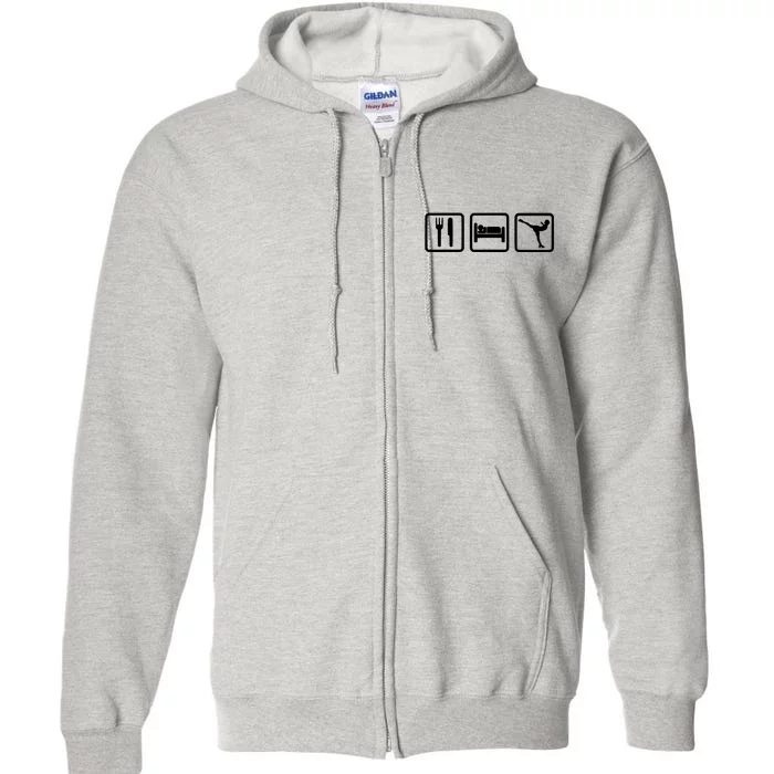 Ice Skater Eat Sleep Ice Skating Full Zip Hoodie