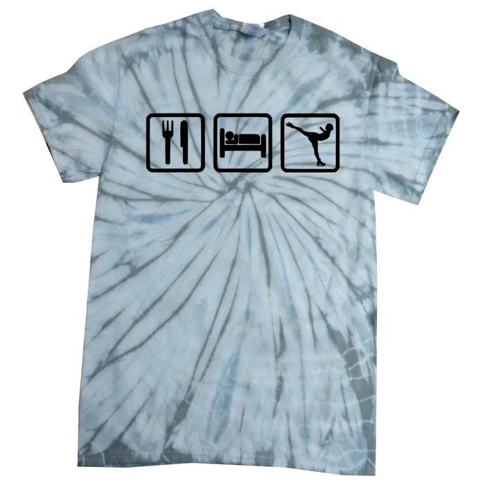 Ice Skater Eat Sleep Ice Skating Tie-Dye T-Shirt