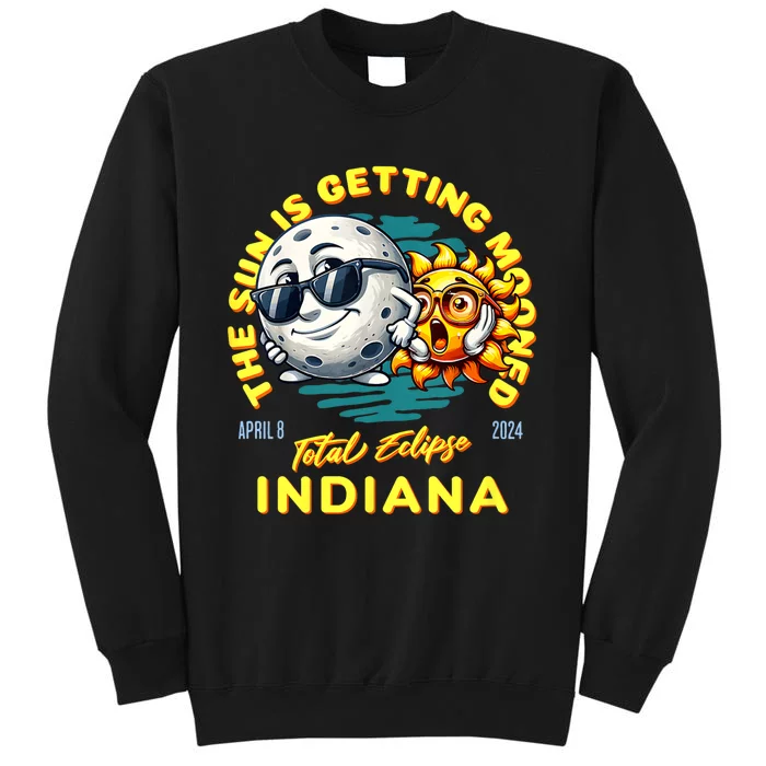 Indiana Solar Eclipse Apr 8 2024 Sun Is Getting Mooned Tall Sweatshirt