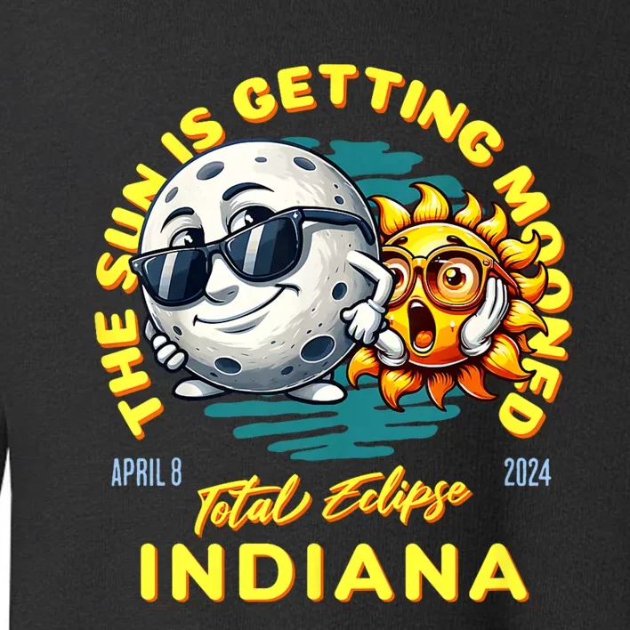 Indiana Solar Eclipse Apr 8 2024 Sun Is Getting Mooned Toddler Sweatshirt