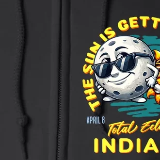 Indiana Solar Eclipse Apr 8 2024 Sun Is Getting Mooned Full Zip Hoodie