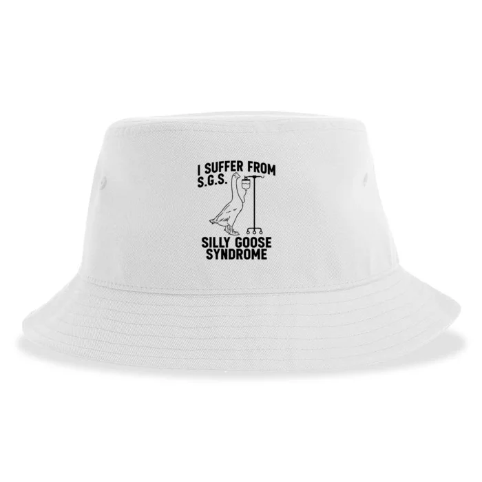 I Suffer From Silly Goose Syndrome Funny Goose Joke Humor Sustainable Bucket Hat