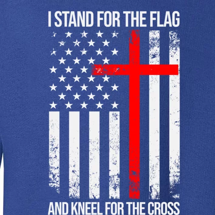 I Stand For The Flag And Kneel For The Cross Usa Flag Gift Toddler Sweatshirt