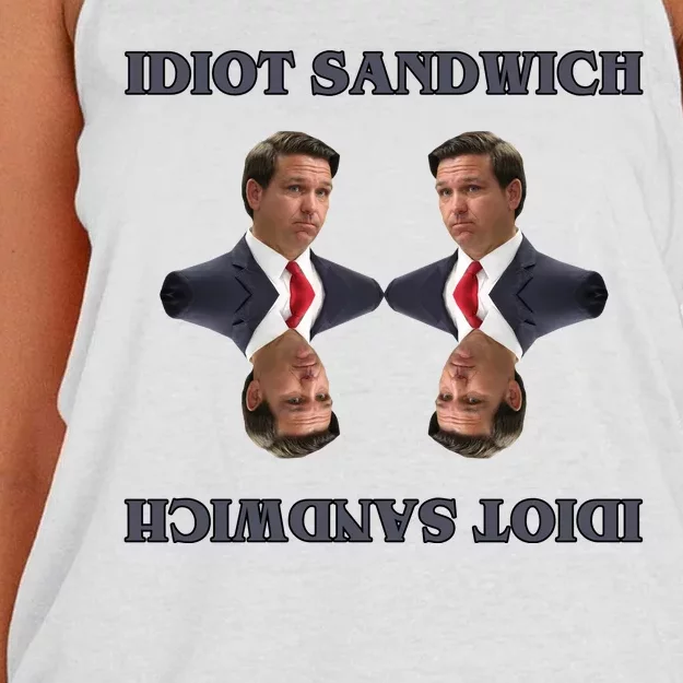 Idiot Sandwich Funny Ron DaSantis Politcal Women's Knotted Racerback Tank