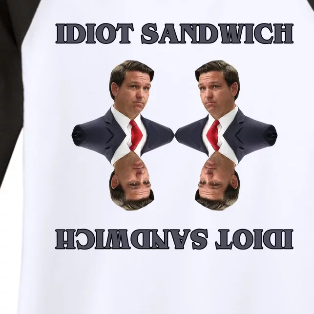 Idiot Sandwich Funny Ron DaSantis Politcal Women's Tri-Blend 3/4-Sleeve Raglan Shirt