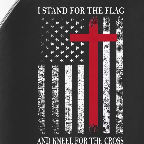 I Stand For The Flag And Kneel For The Cross USA Flag Toddler Fine Jersey T-Shirt