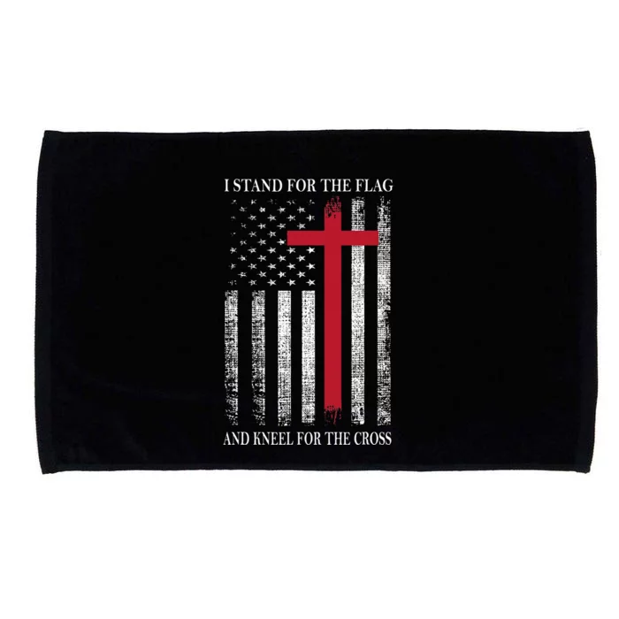 I Stand For The Flag And Kneel For The Cross USA Flag Microfiber Hand Towel