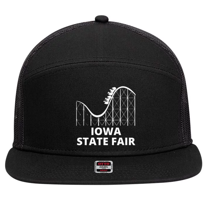 Iowa State Fair Roller Coaster County Fair 7 Panel Mesh Trucker Snapback Hat