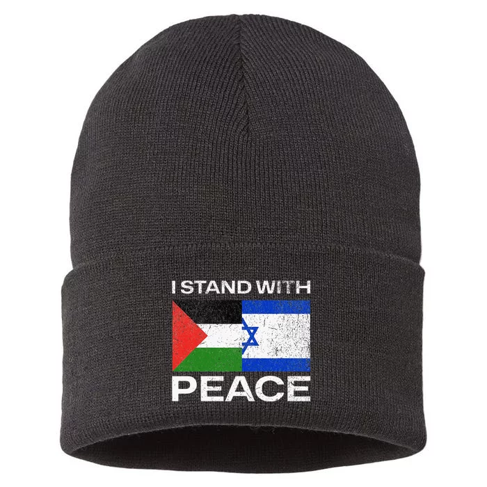 I Stand For Peace For Isreal And For Palestin Sustainable Knit Beanie