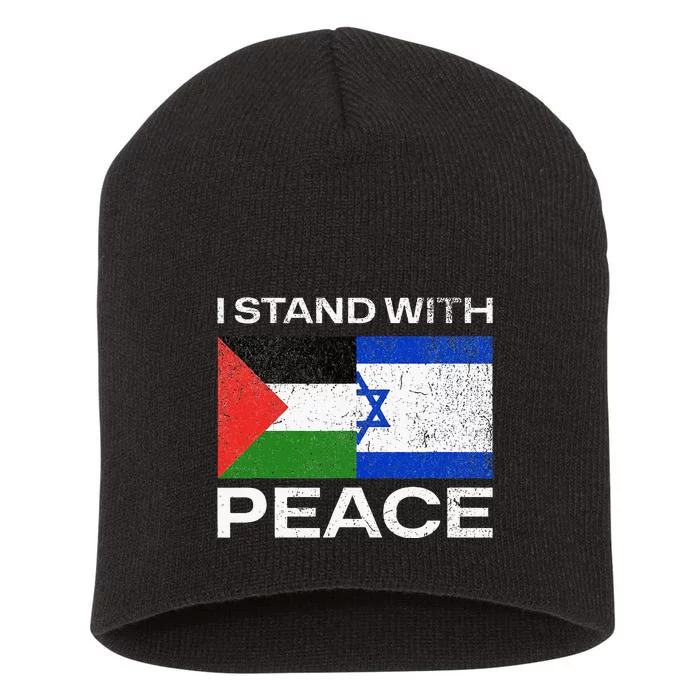 I Stand For Peace For Isreal And For Palestin Short Acrylic Beanie