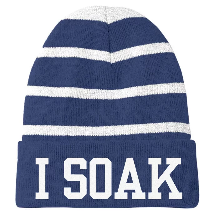 I Soak Funny Summer Day Striped Beanie with Solid Band