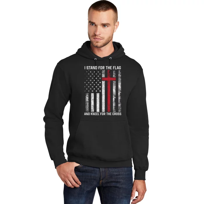 I Stand For The Flag And Kneel For The Cross USA Christian Hoodie