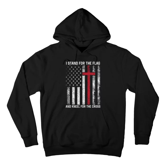 I Stand For The Flag And Kneel For The Cross USA Christian Hoodie