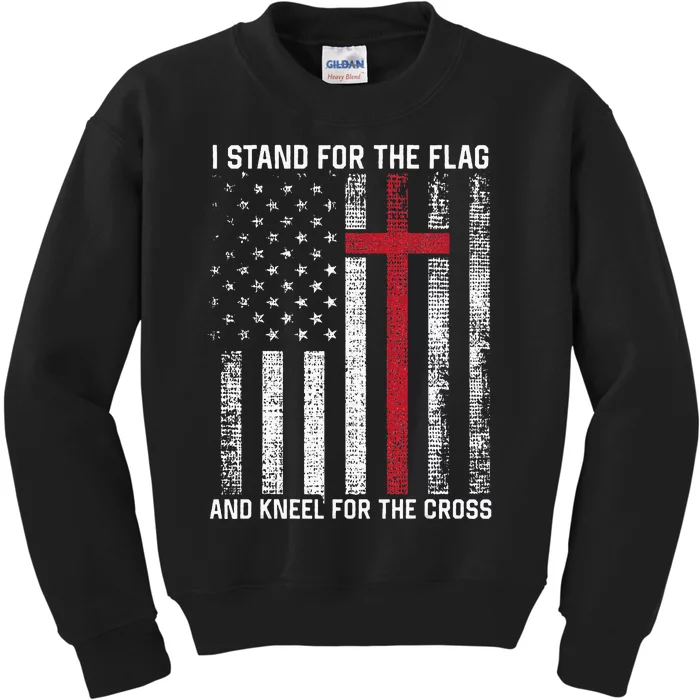 I Stand For The Flag And Kneel For The Cross USA Christian Kids Sweatshirt