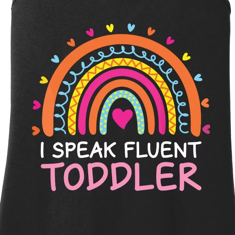 I Speak Fluent Daycare Provider Rainbow PreK Teacher Ladies Essential Tank