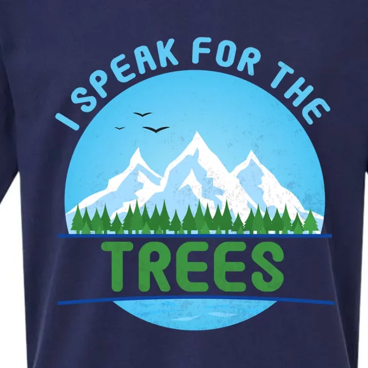 I Speak For Trees Earth Day Save Earth Inspiration Hippie Gift Sueded Cloud Jersey T-Shirt