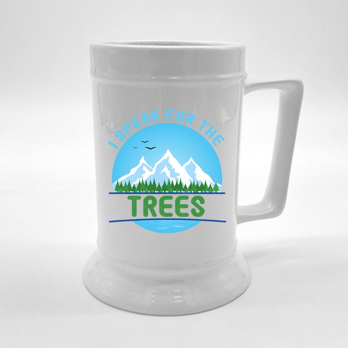 I Speak For Trees Earth Day Save Earth Inspiration Hippie Gift Front & Back Beer Stein