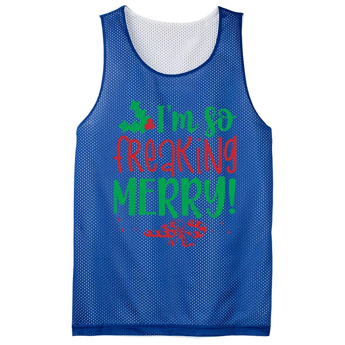 IM So Freaking Merry Funny Christmas Holiday Party Gift Mesh Reversible Basketball Jersey Tank