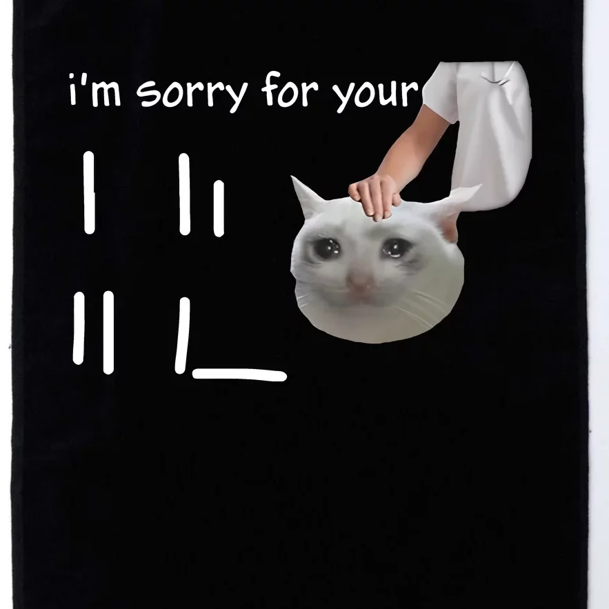 Im Sorry For Your Loss Cat Crying Meme Platinum Collection Golf Towel