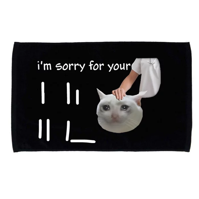 Im Sorry For Your Loss Cat Crying Meme Microfiber Hand Towel