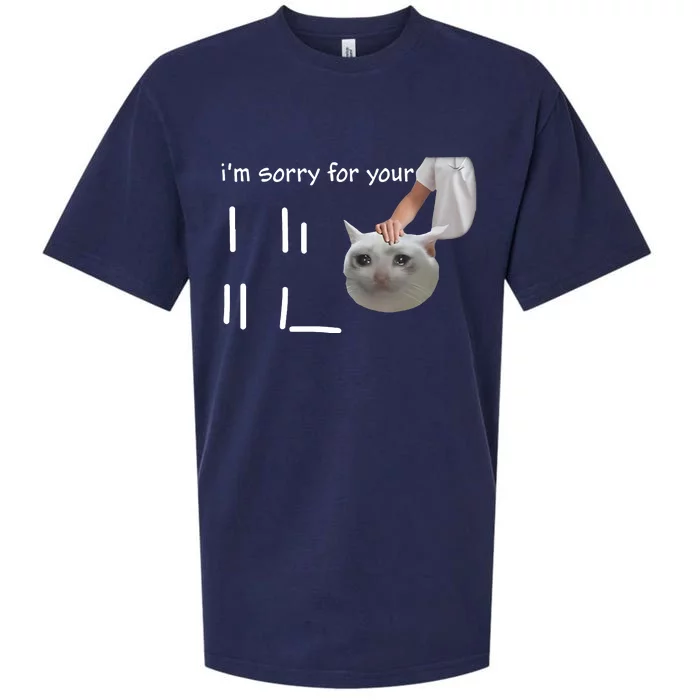 Im Sorry For Your Loss Cat Crying Meme Sueded Cloud Jersey T-Shirt