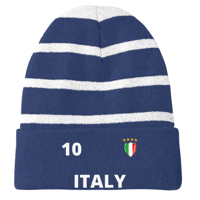 Italy Soccer Football Team Striped Beanie with Solid Band