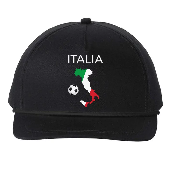 Italy Soccer Forza Azzurri Italian Italia Snapback Five-Panel Rope Hat