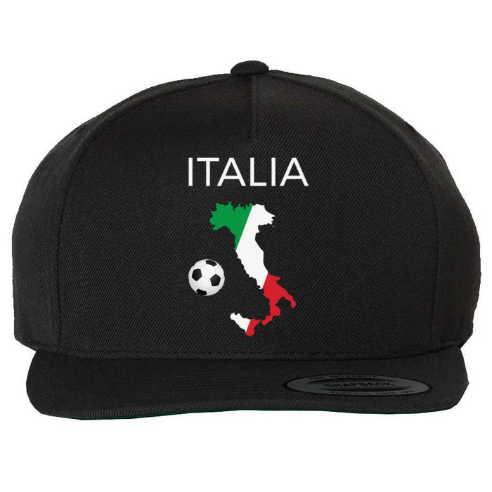 Italy Soccer Forza Azzurri Italian Italia Wool Snapback Cap